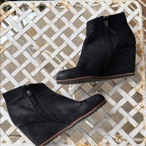 Black Wedge Ankle Boots